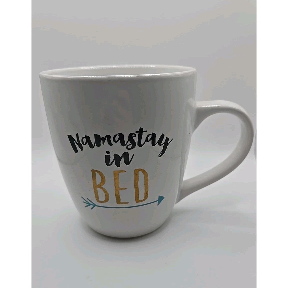 Clay Art  Namastay In Bed Coffee Tea Cocoa Mug yoga‎ Mug Zen Arrow 20oz